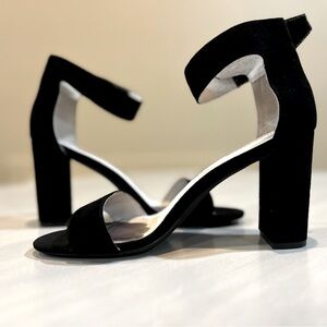 Jeffery Campbell Lindsay Heeled Black Suede Sandal